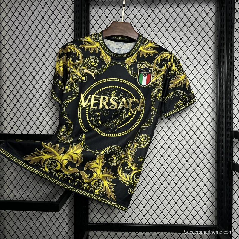2024 Italy x Versace Gold/Black Special Jersey